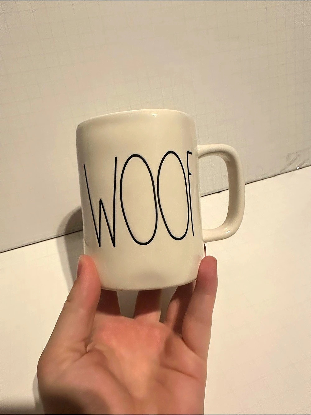 Rae Dunn WOOF Mug Cream